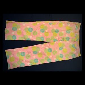 Lilly Pulitzer Pink Flower Polka Dot Capris  Sz. 6